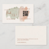 Penseelstreek QR-code Dank u Kaartkortingscode Visitekaartje (Voorkant / Achterkant)