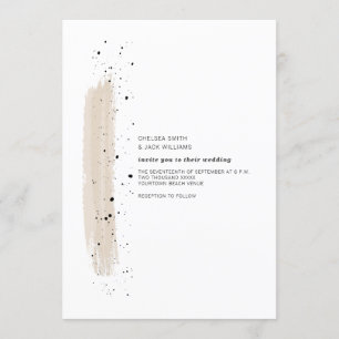 Penseelstreek roze minimalistische moderne bruilof kaart