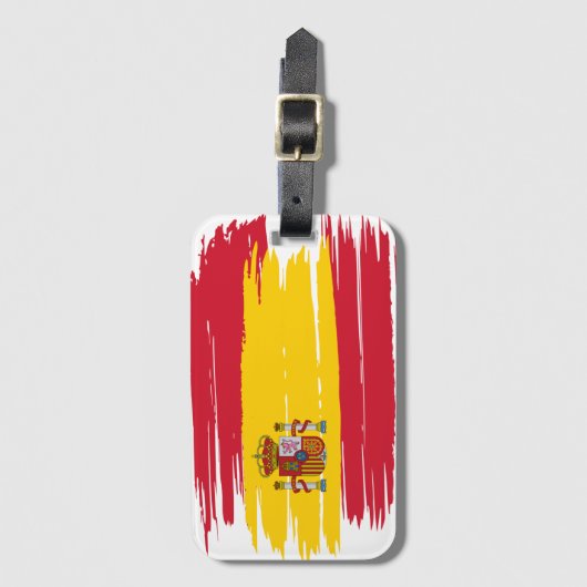 Penseelstreek Spanje vlag Bagagelabel (Voorkant (verticaal))