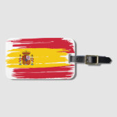 Penseelstreek Spanje vlag Bagagelabel (Voorkant (horizontaal))