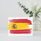 Penseelstreek Spanje vlag Briefkaart (Staand voorkant)