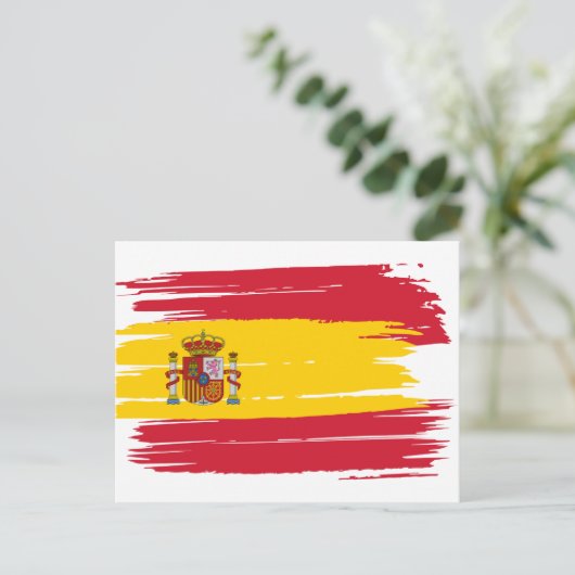 Penseelstreek Spanje vlag Briefkaart (Staand voorkant)