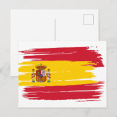 Penseelstreek Spanje vlag Briefkaart (Voorkant / Achterkant)