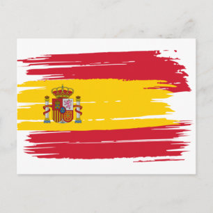 Penseelstreek Spanje vlag Briefkaart