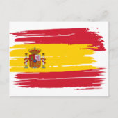 Penseelstreek Spanje vlag Briefkaart (Voorkant)