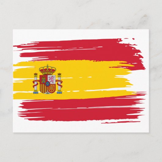 Penseelstreek Spanje vlag Briefkaart (Voorkant)