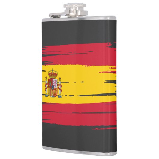 Penseelstreek Spanje vlag Heupfles (Links)