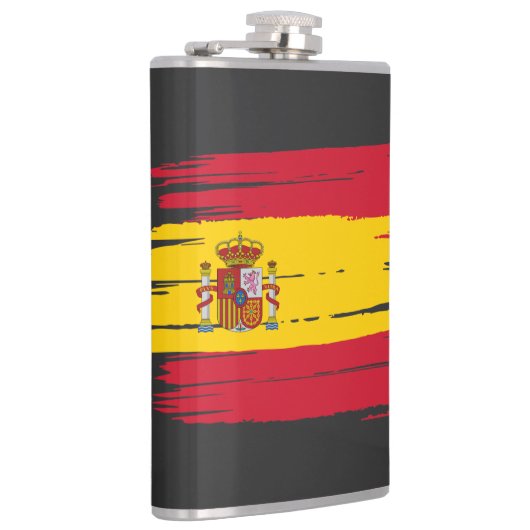 Penseelstreek Spanje vlag Heupfles (Rechts)