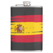 Penseelstreek Spanje vlag Heupfles (Voorkant)