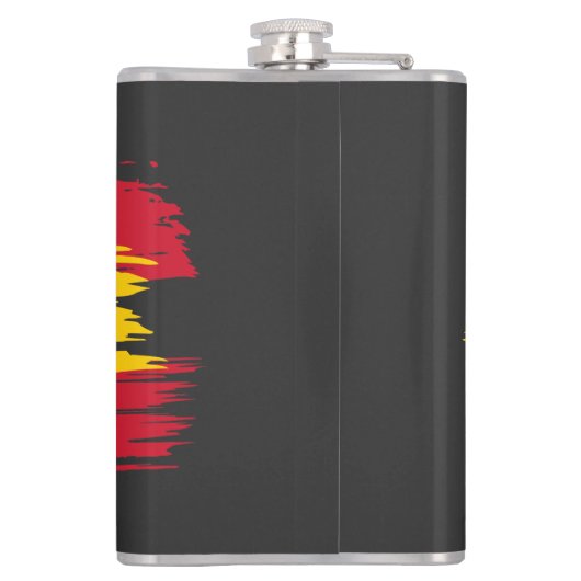 Penseelstreek Spanje vlag Heupfles (Achterkant)