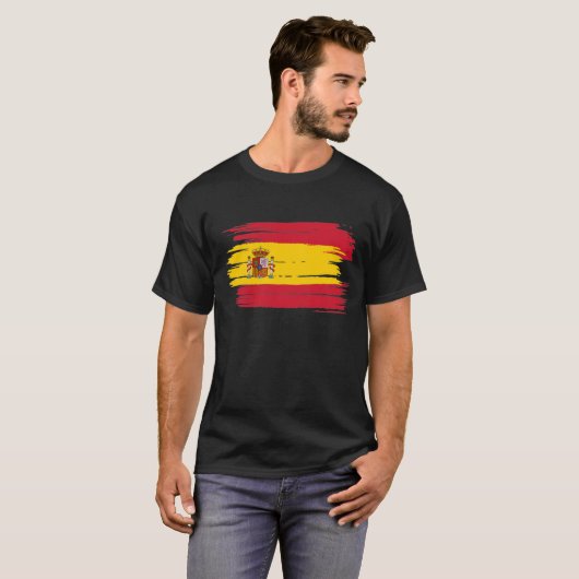 Penseelstreek Spanje vlag T-shirt (Voorkant volledig)