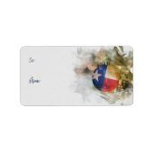 Penseelstreek Texas Flag Kerstversiering Art Gift Etiket (Voorkant)