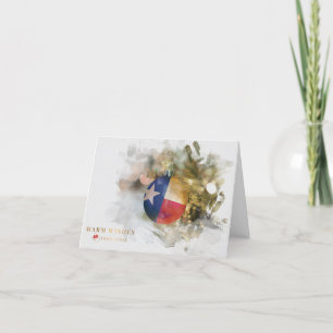 Penseelstreek Texas Flag Kerstversiering Art Holi Feestdagen Kaart