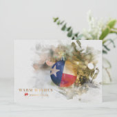 Penseelstreek Texas Flag Kerstversiering Art Holi Feestdagenkaart (Staand voorkant)