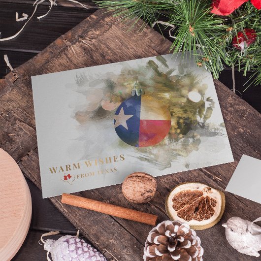 Penseelstreek Texas Flag Kerstversiering Art Holi Feestdagenkaart