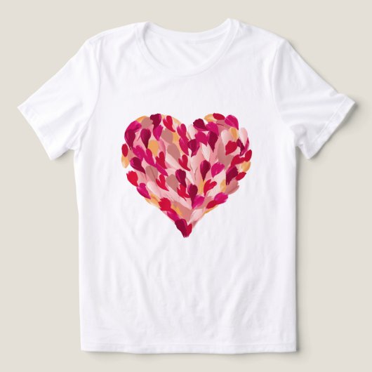 Penseelstreek Valentijnsdag Hart Tri-Blend Shirt (Design voorkant)