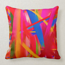 Penseelstreek verfkleuren kussen