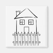 Penseelstreek White Picket Fence House Magneet (Voorkant)