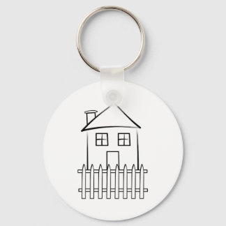 Penseelstreek White Picket Fence House Sleutelhanger