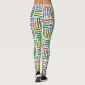 Penseelstreekstrepen en -pastels leggings (Achterkant)