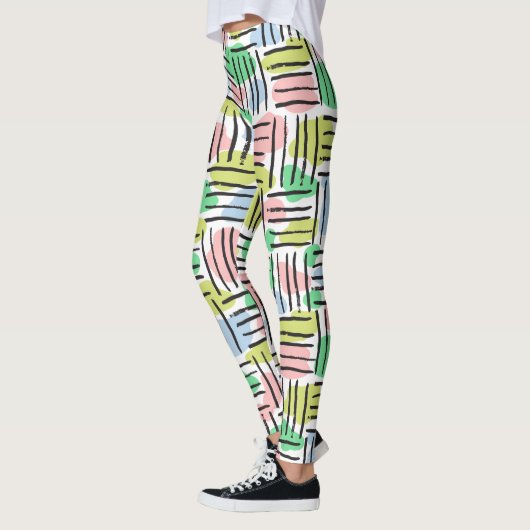 Penseelstreekstrepen en -pastels leggings (Links)
