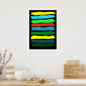 Penseelstreken #5 (V.2) Poster (Keuken)