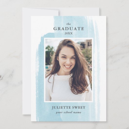 Penseelstreken | Afstuderen van lichtblauw-fotomei Kaart (Voorkant)