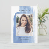 Penseelstreken | Donkerblauw Afstuderen van de Mei Kaart (Staand voorkant)