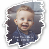 Penseelstreken & eenvoudige witte tekst Schattigee Sticker (Voorkant)