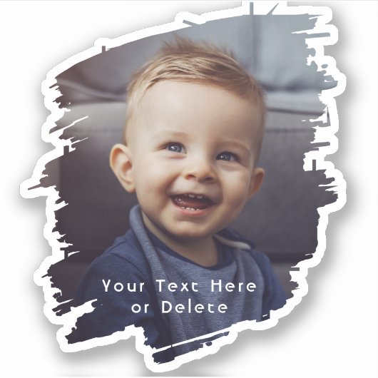 Penseelstreken & eenvoudige witte tekst Schattigee Sticker (Voorkant)