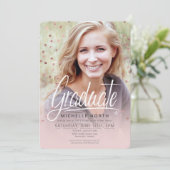 Penseelstreken en Confetti Roos Gold ID511 Kaart (Staand voorkant)