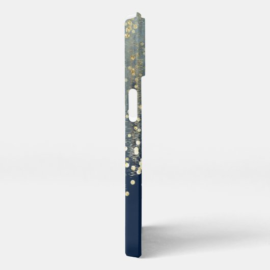 Penseelstreken en Confetti-Stippen met Gold Monogr iPhone Hoesje (Rechterkant)