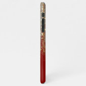 Penseelstreken en Confetti-Stippen met Gold Monogr iPhone Hoesje (Linkerkant)