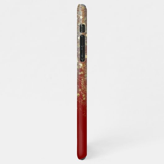 Penseelstreken en Confetti-Stippen met Gold Monogr iPhone Hoesje (Linkerkant)