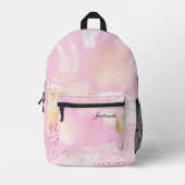 penseelstreken en krabbels roze patroon bedrukte rugzak (Voorkant)