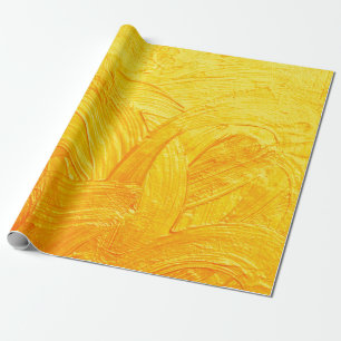 Penseelstreken en -krommen gouden abstracte achter cadeaupapier