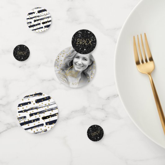 Penseelstreken en zwarte Confetti Gold ID511 (Groep)