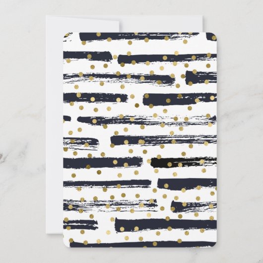 Penseelstreken en zwarte Confetti Gold ID511 Kaart (Achterkant)
