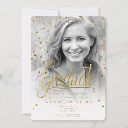 Penseelstreken en zwarte Confetti Gold ID511 Kaart (Voorkant)