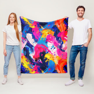 penseelstreken fleece deken