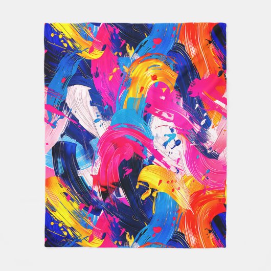 penseelstreken fleece deken (Voorkant)