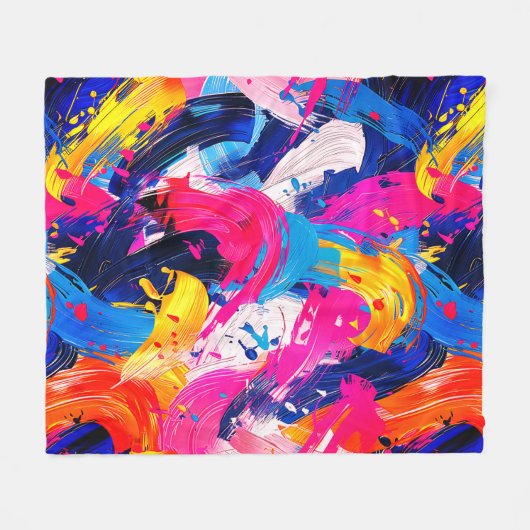 penseelstreken fleece deken (Voorkant (Horizontaal))