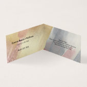 Penseelstreken goudroze en grijs visitekaartje (Binnen)