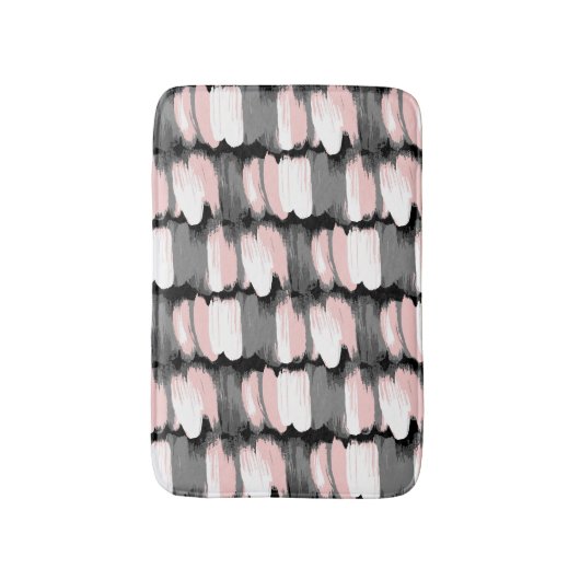 penseelstreken, grijs-roze decor. badmat (Voorkant Verticaal)