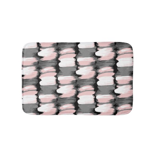 penseelstreken, grijs-roze decor. badmat (Voorkant)