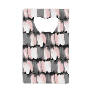  penseelstreken, grijs-roze decor. creditkaart flessenopener