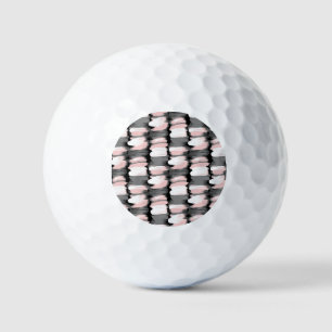 penseelstreken, grijs-roze decor. golfballen