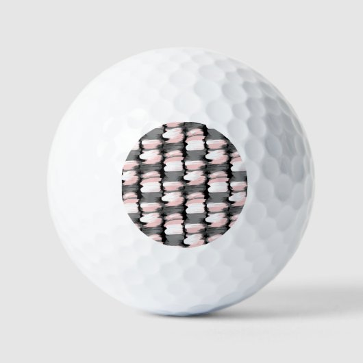 penseelstreken, grijs-roze decor. golfballen (Voorkant)