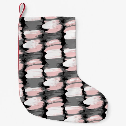 penseelstreken, grijs-roze decor. kleine kerstsok (Voorkant)