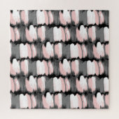  penseelstreken, grijs-roze decor. legpuzzel (Horizontaal)